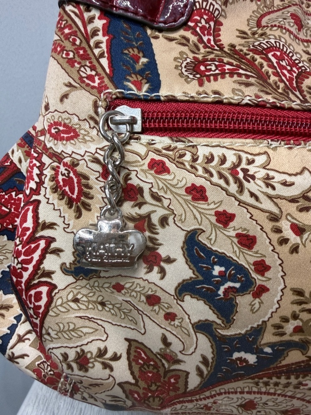 KATHY Women’s Van Zeeland Red Floral Shoulder Purse Y2K Handbag Vintage - Picture 5 of 9
